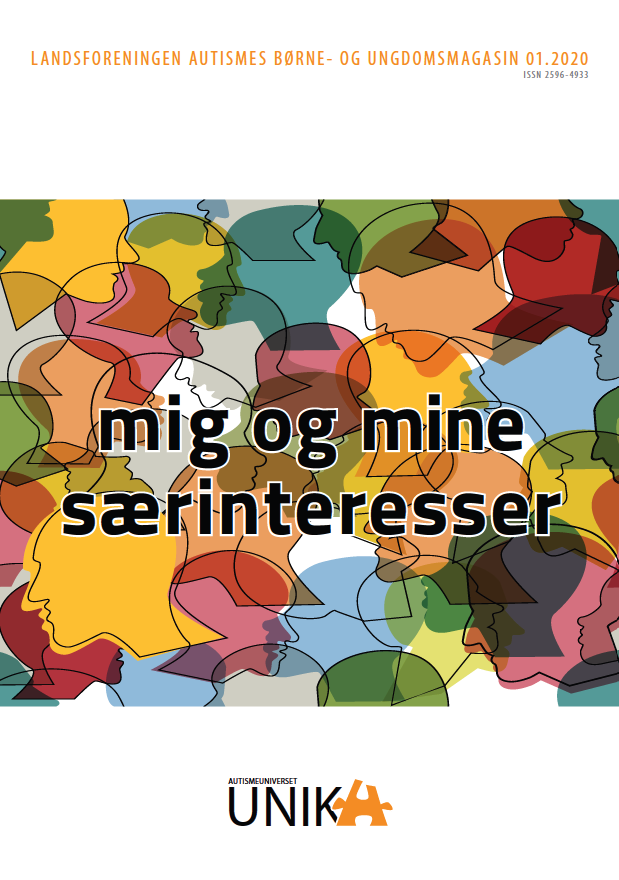 Forsiden af Autismebladet 2020 nummer 1 med temaet "Mig og mine særinteresser"