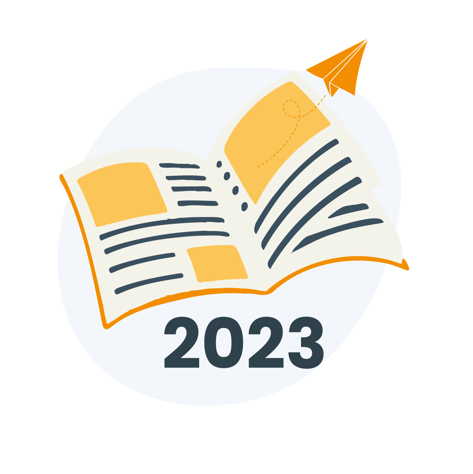 Magasin med papirfly og årstallet 2023