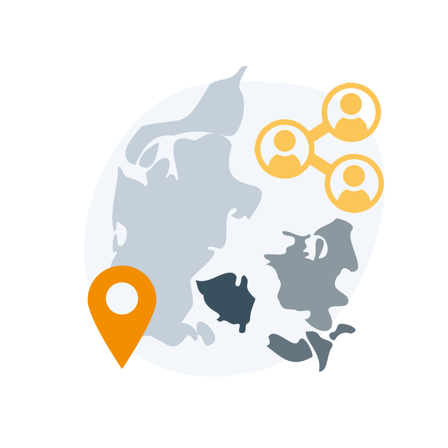 Danmarkskort med netværk ikon og lokations ikon