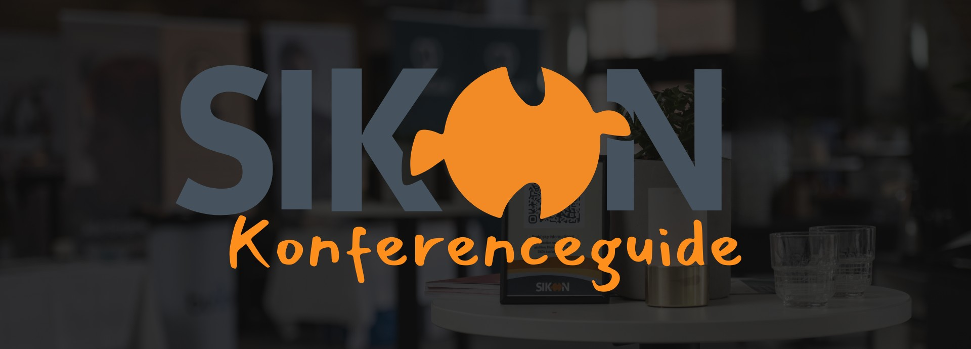 Tekst på sløret baggrund: SIKON - Konferenceguide