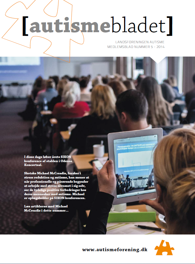 Forside af Autismebladet 2014, nr 5 med temaet: SIKON og Michael McCreadie