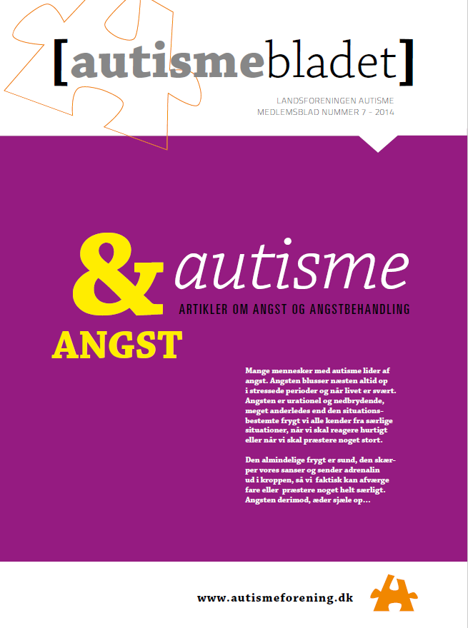 Forside af Autismebladet 2014, nr. 7, tema: Autisme og angst