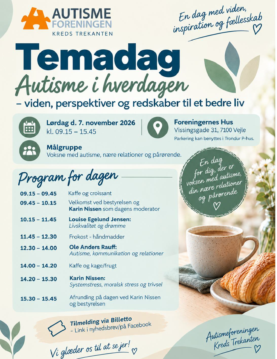 En plakat med programmet for temadagen 