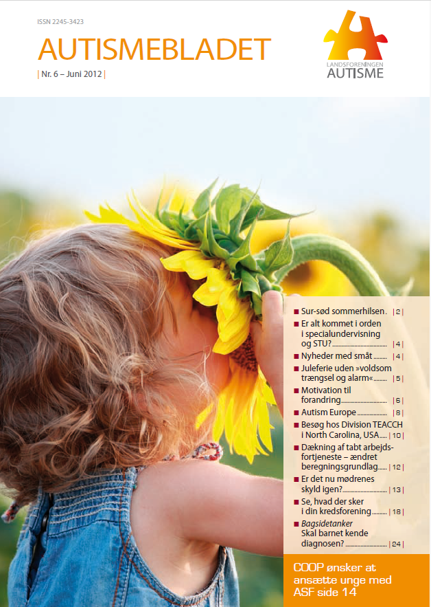 Forside af Autismebladet 2012, nr. 6 med temaet: Sur-sød sommerhilsen