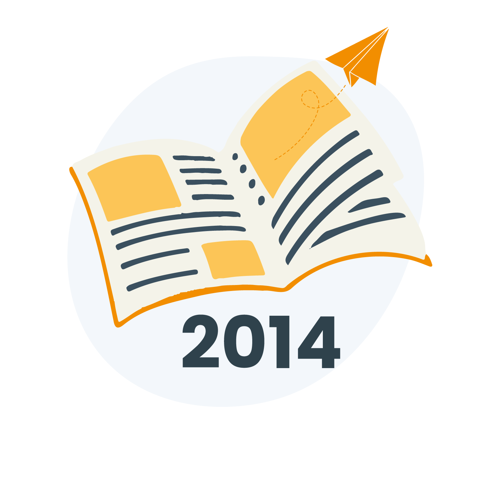 Magasin med papirfly og årstallet 2014