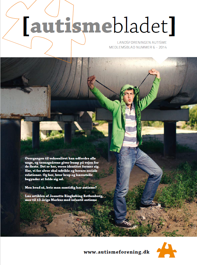 Forside af Autismebladet 2014, nr. 6 med temaet: Teenagere med autisme