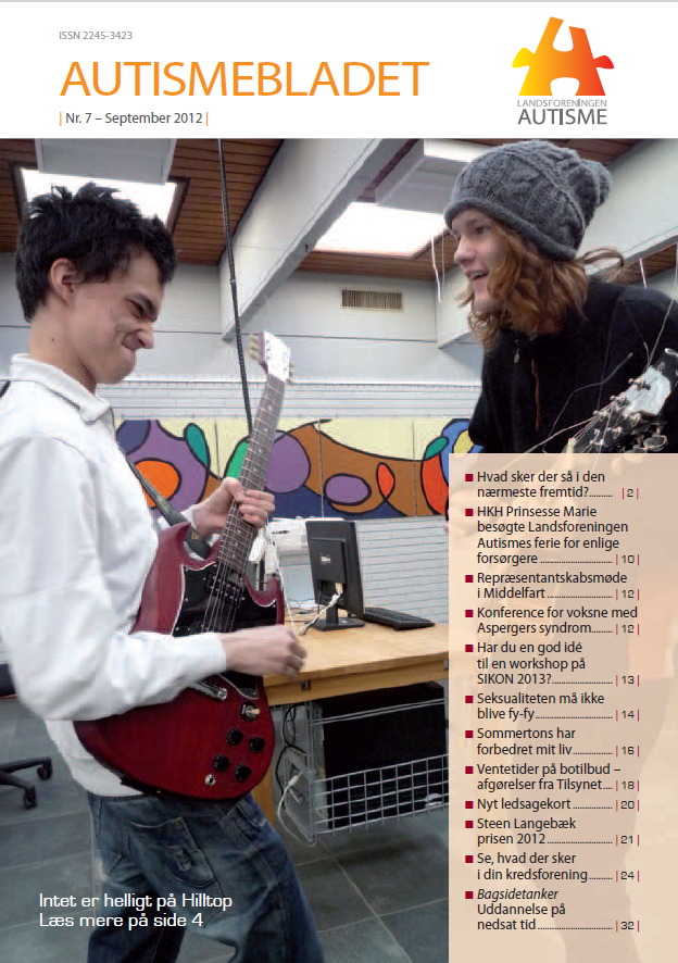 Forside af Autismebladet 2012, nr. 7, tema: Søgelys på specialtilbud