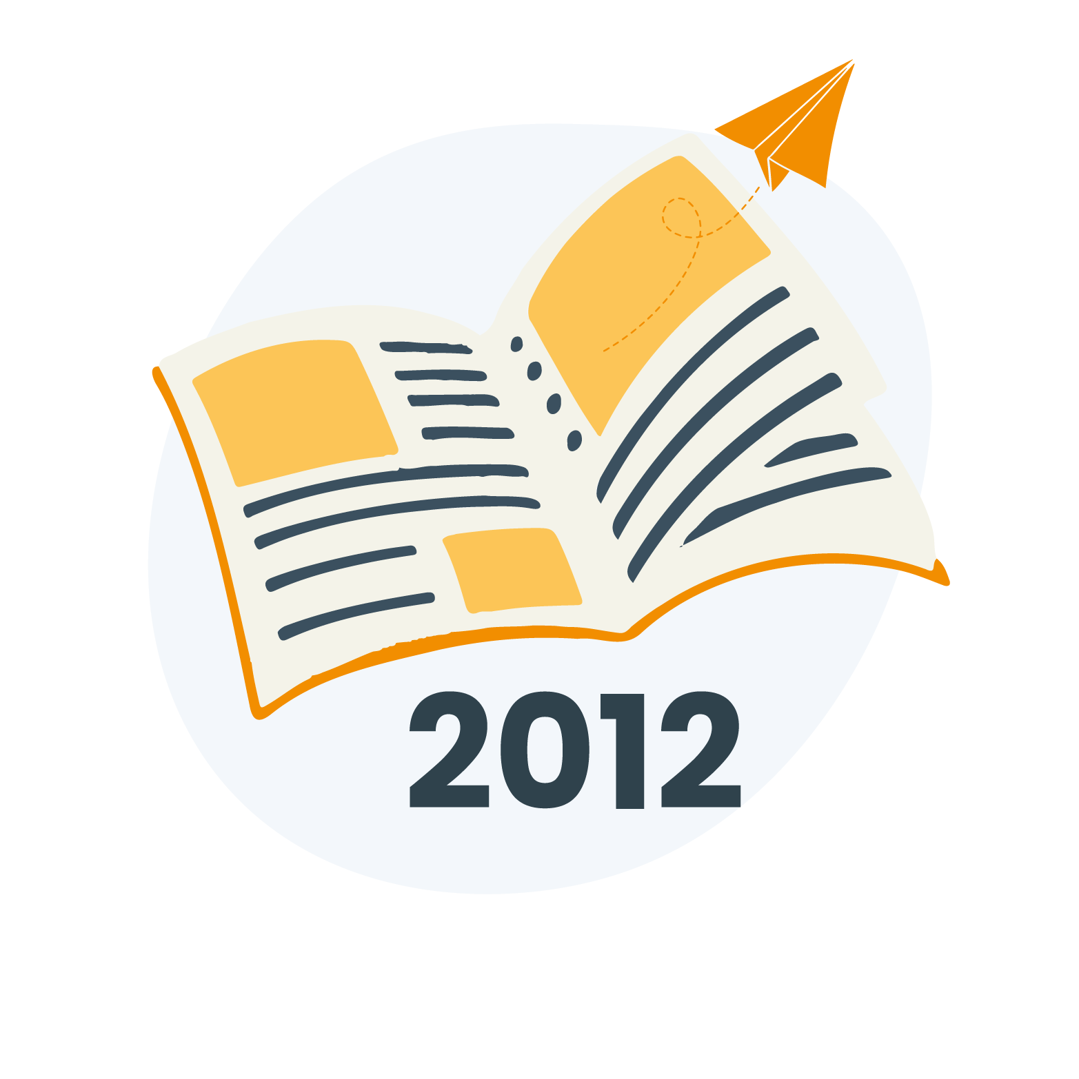 Magasin med papirfly og årstallet 2012