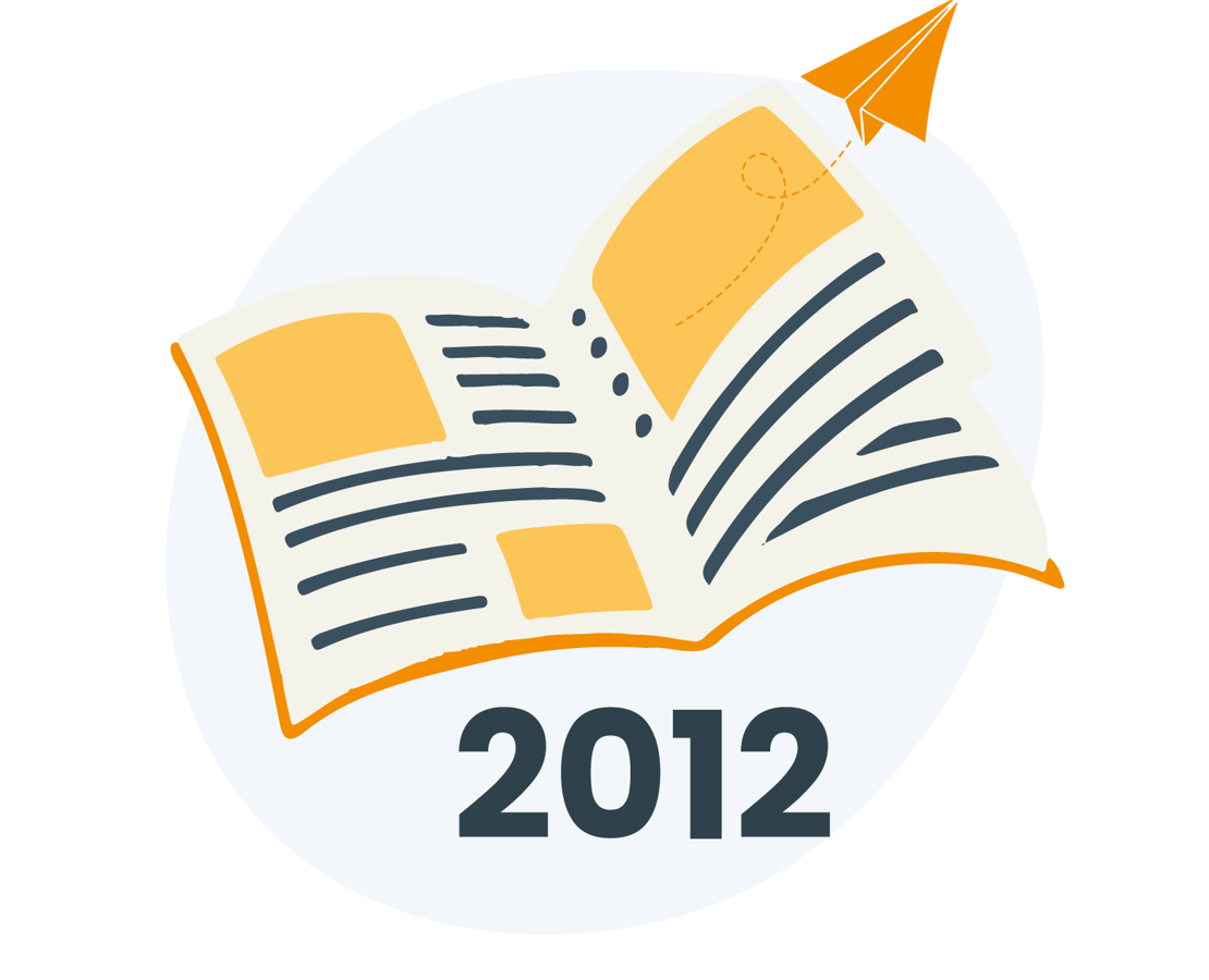 Magasin med papirfly og årstallet 2012