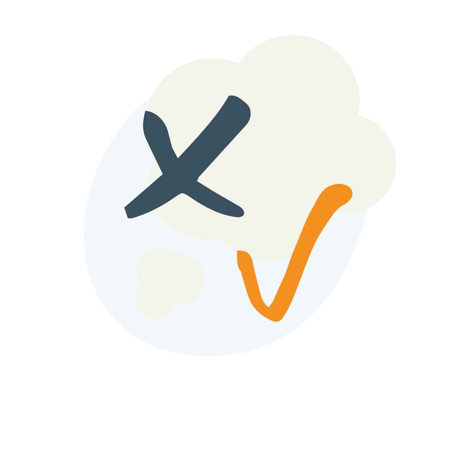 En tænkeboble med et kryds og et flueben