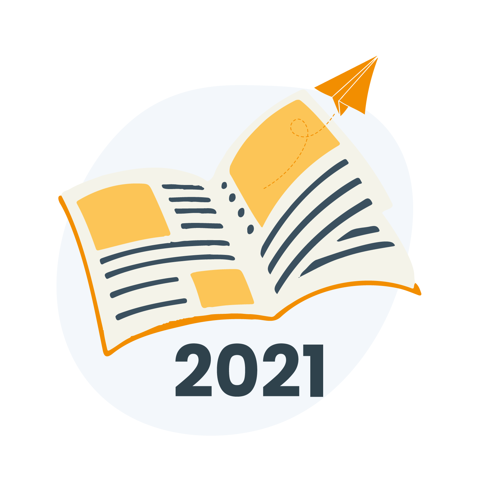 Magasin med papirfly og årstallet 2021