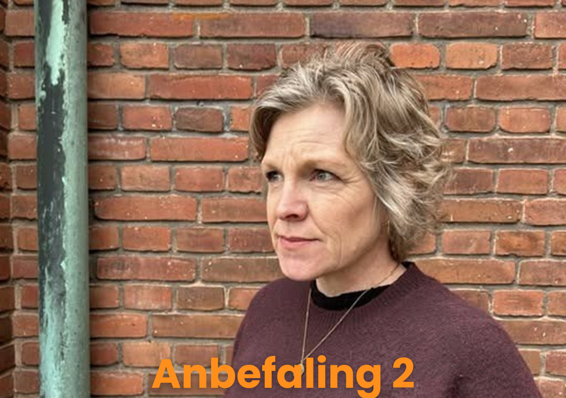 Autismeforeningens formand, Karina Bundgaard. Nedenfor teksten: Anbefaling 2.