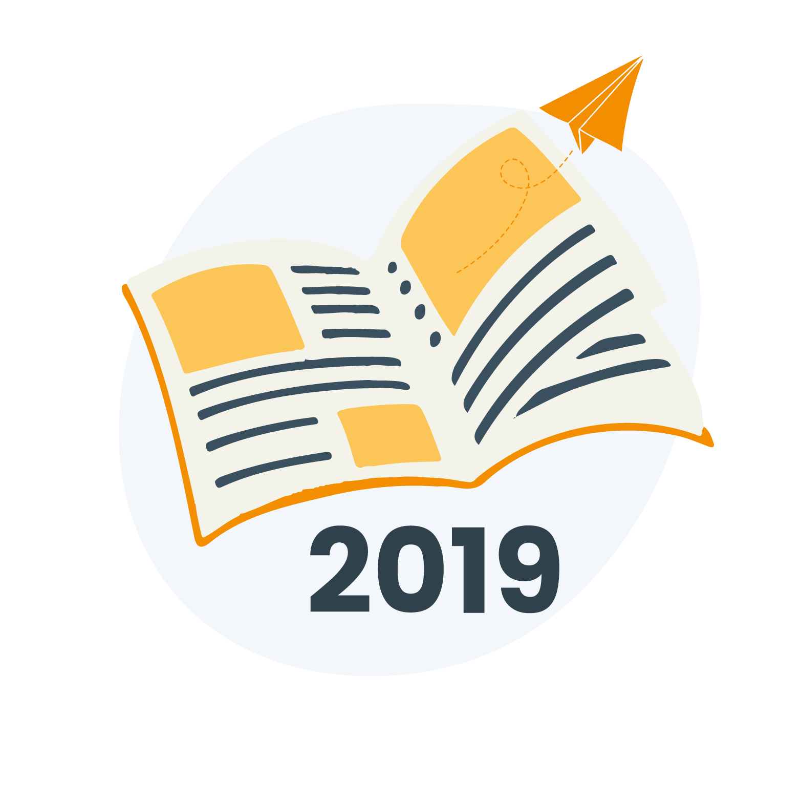 Magasin med papirfly og årstallet 2019