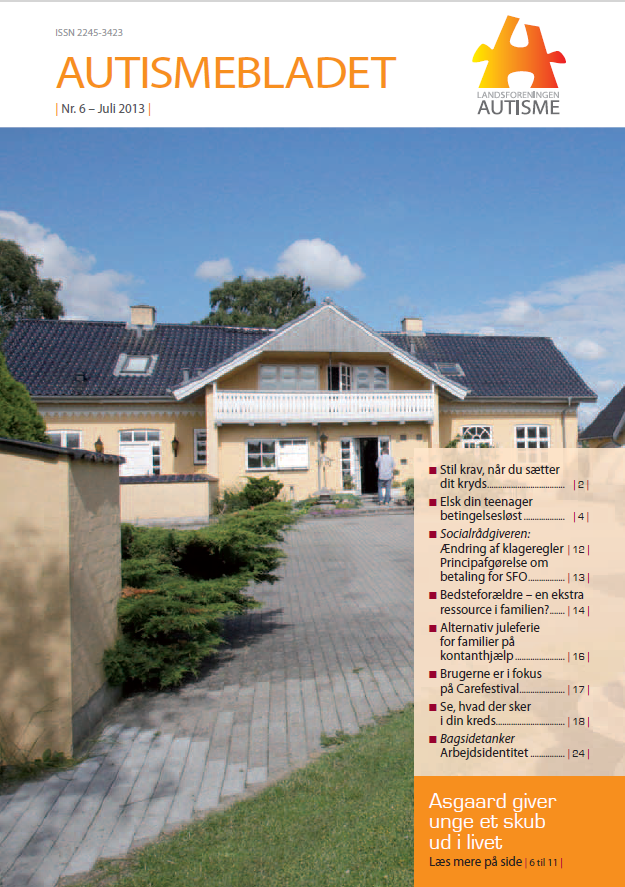 Forside af Autismebladet 2013, nr. 6 med temaet: Teenagere med autisme