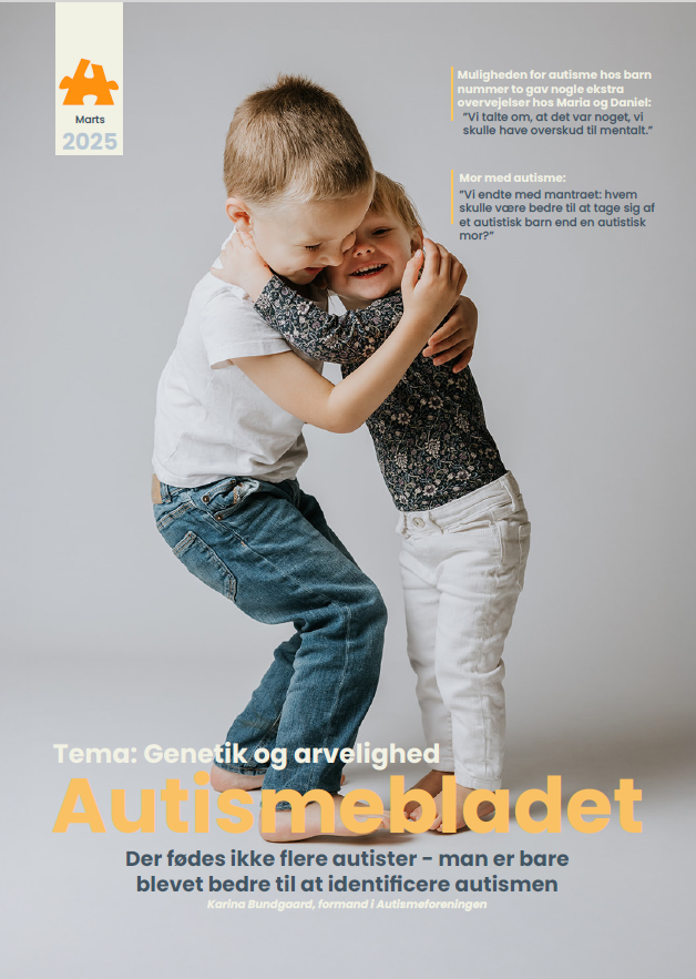 Forsiden af Autismebladet 2025 nummer 1. Tema: Genetik og arvelighed