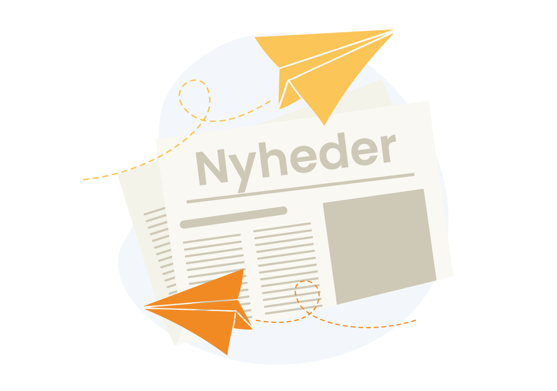 En avis og to papirfly