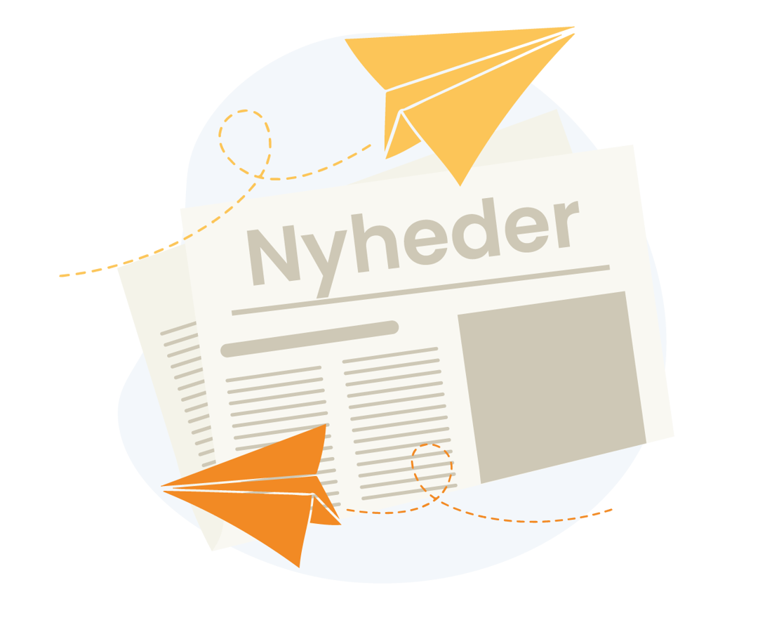 En avis og to papirfly