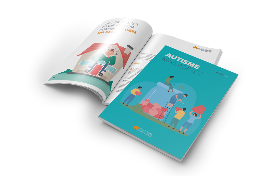 Autismemagasinet liggende og slået op på side med artikel