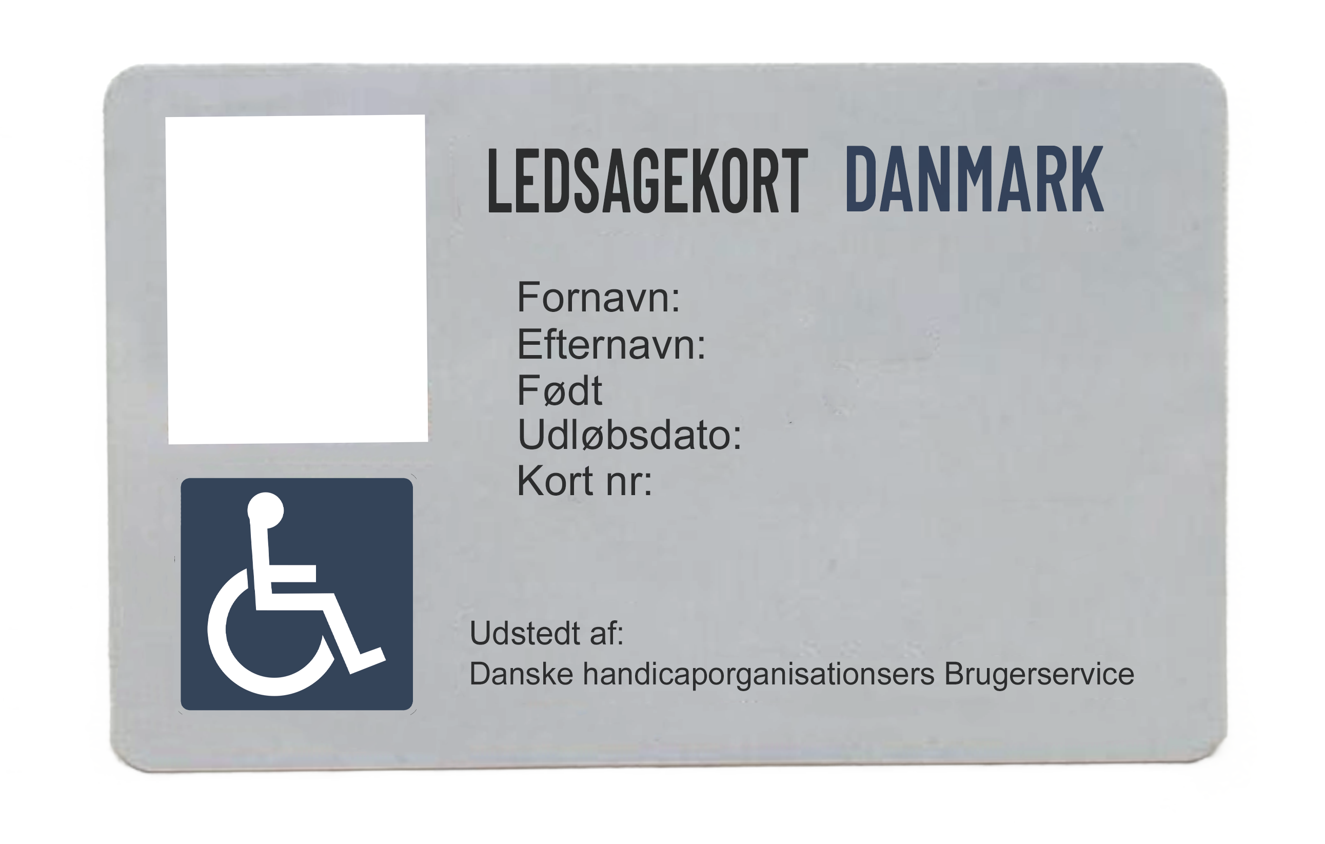 Danske Handicaporganisationers Ledsagekort uden foto eller andre personoplysninger