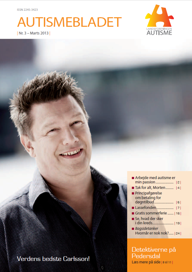 Forside af Autismebladet 2013 nr. 3 med temaet: Verdens bedste Carlsson