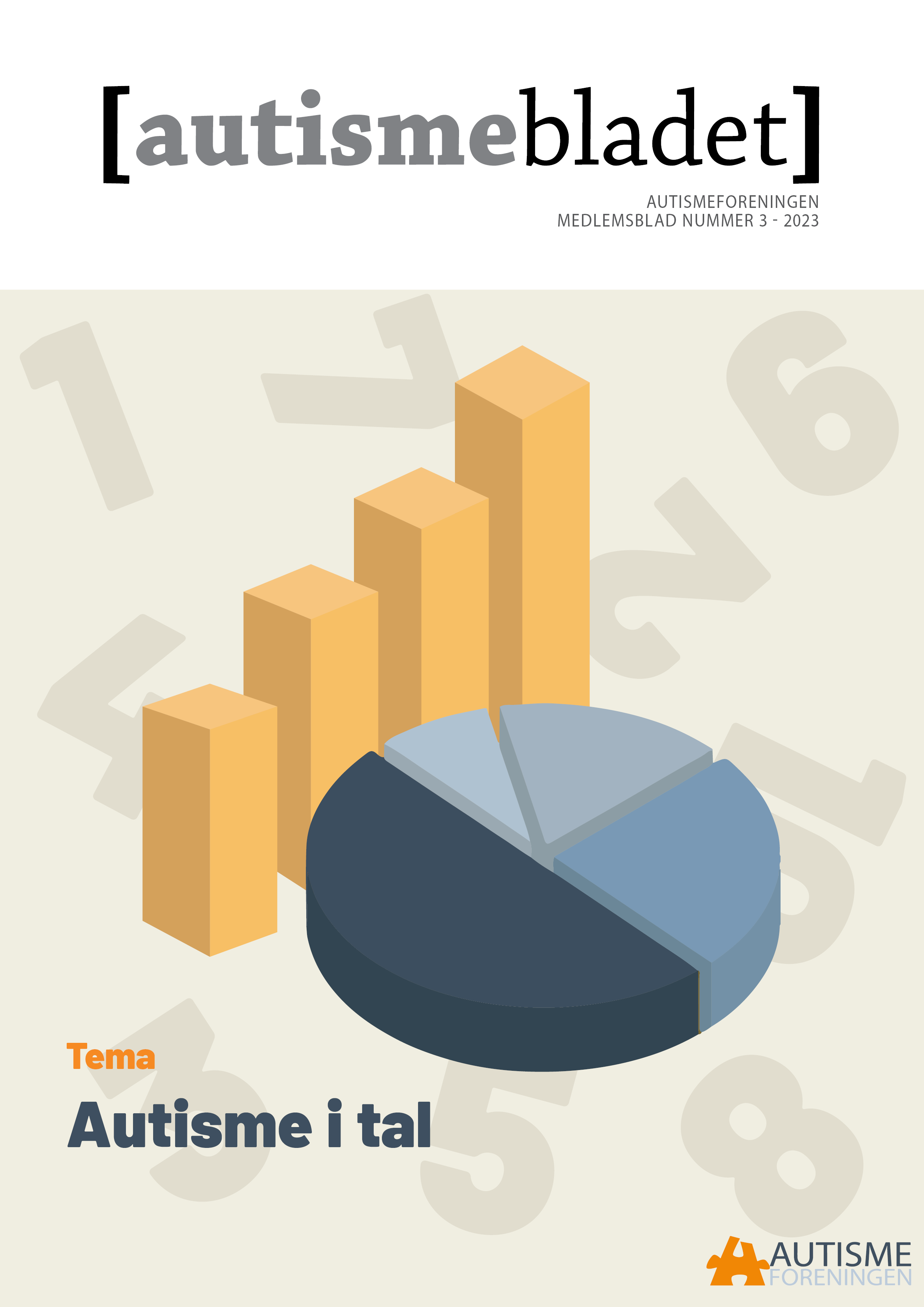Forside af Autismebladet 2023 nr. 3 med temaet Autisme i tal