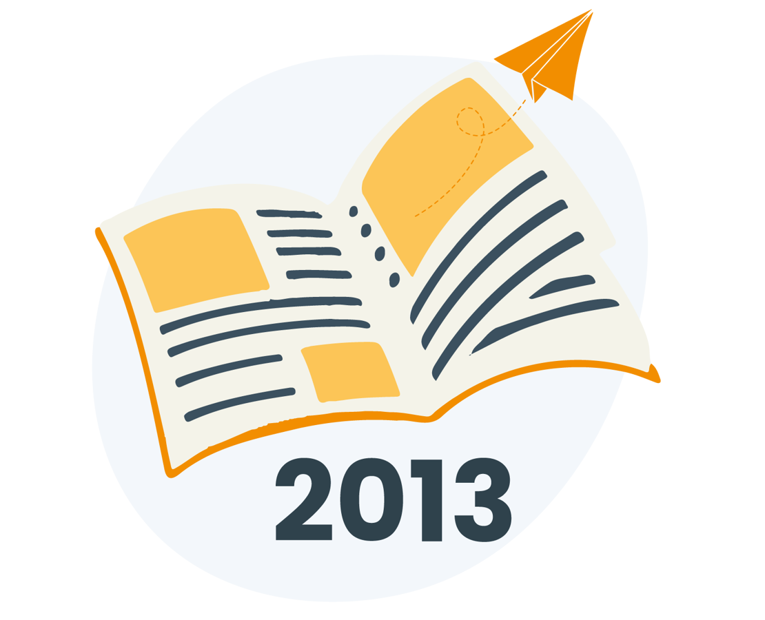 Magasin med papirfly og årstallet 2013