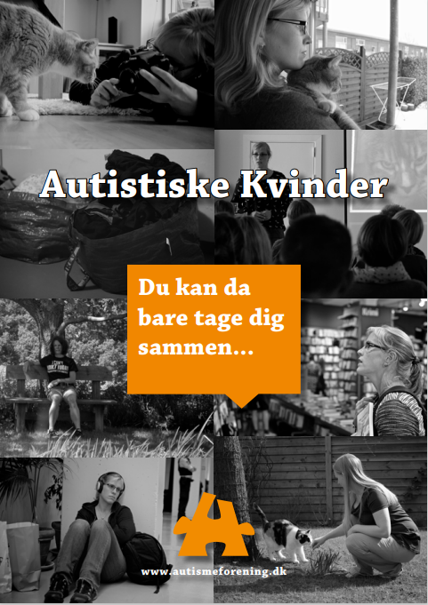 Forsidebillede på pjecen: Autistiske kvinder. Forestiller en billedecollage af kvinder