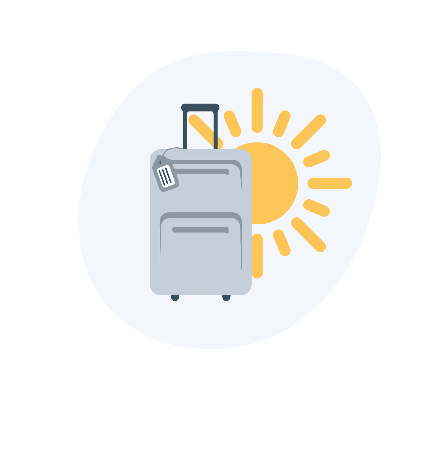 En sol og en kuffert