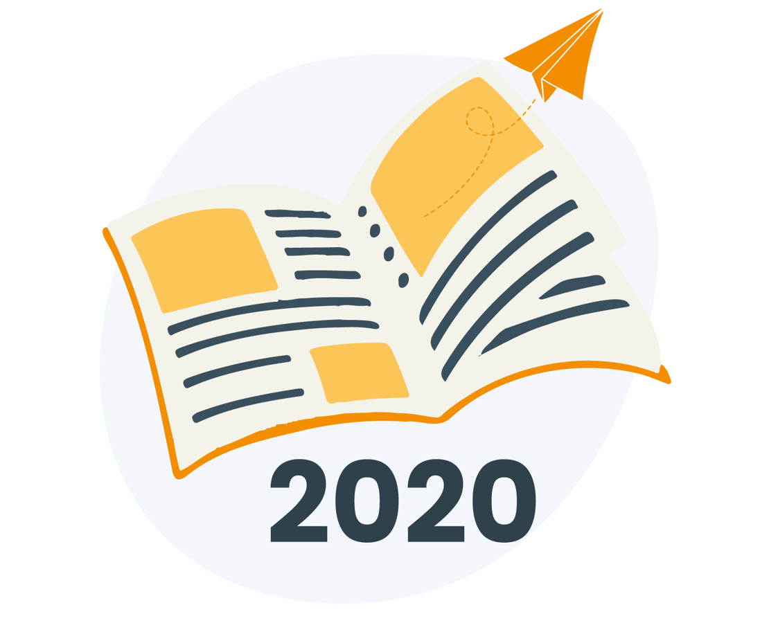 Magasin med papirfly og årstallet 2020