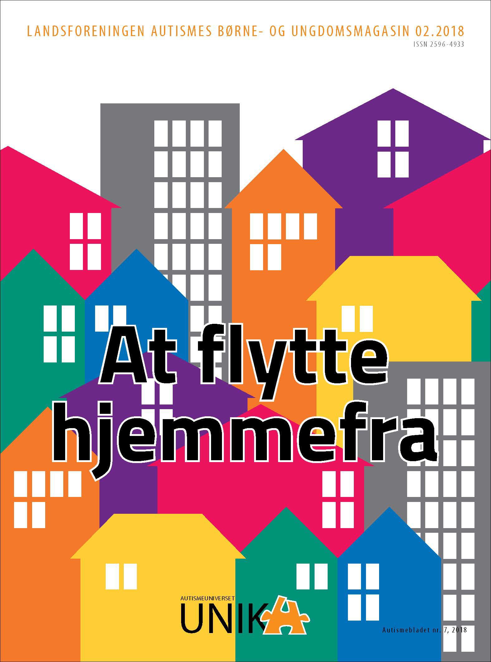 Forside af Autismebladet 2018, nr. 7, tema: At flytte hjemmefra