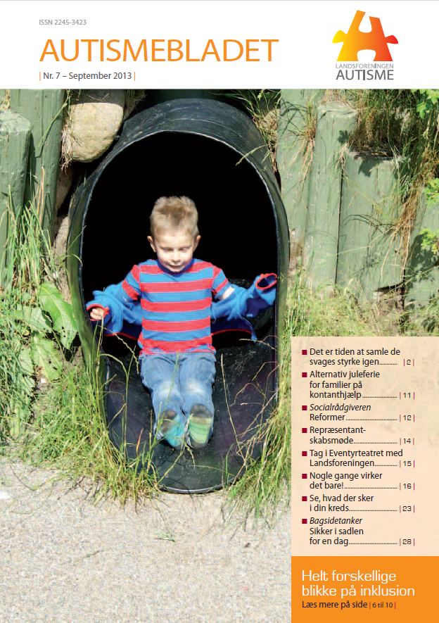 Forside af Autismebladet 2013, nr. 7, tema: Det er tiden at samle de svages styrke igen