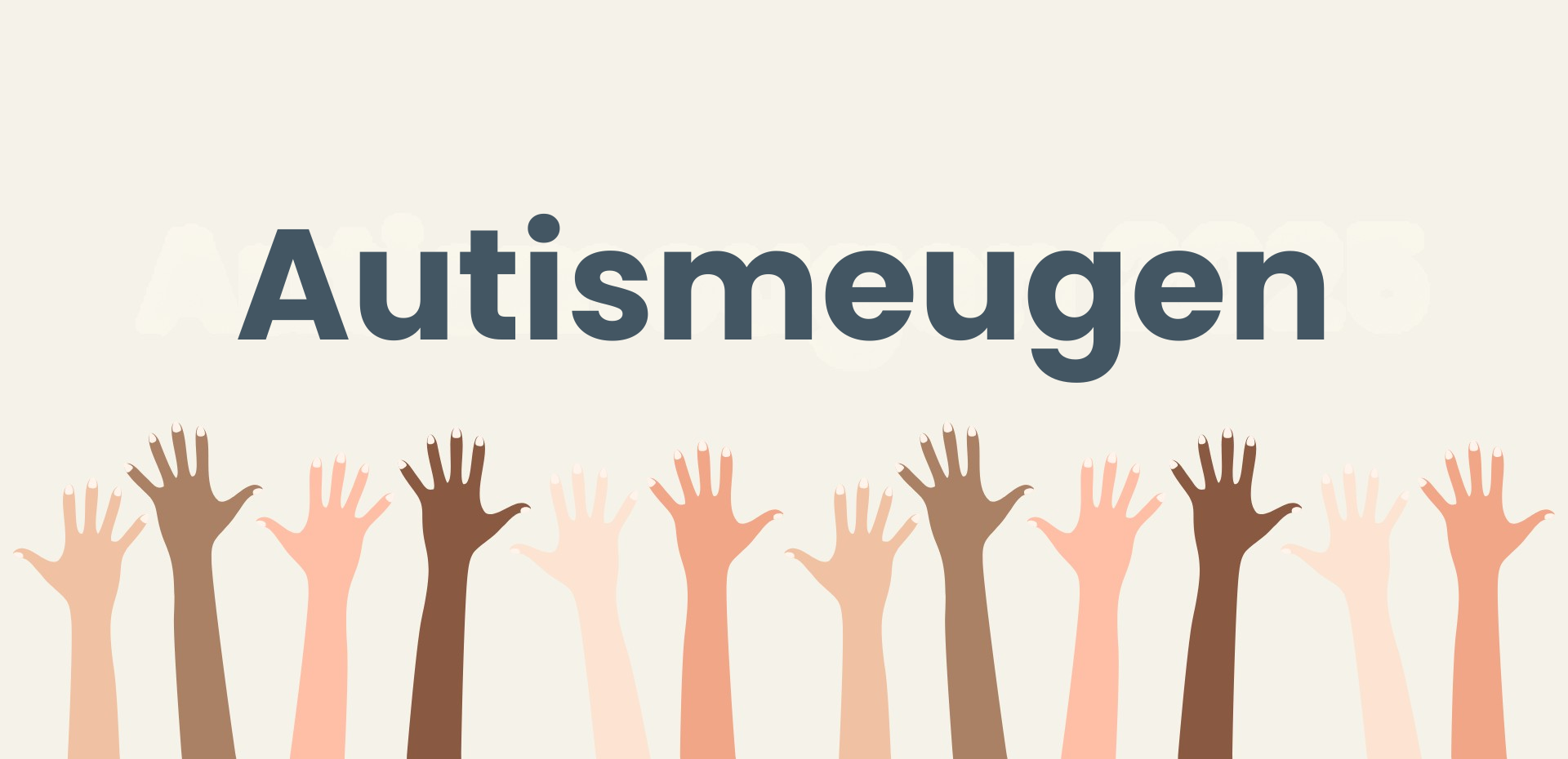 tegnet grafik: Adskillige hænder rakt i vejret. Tekst ovenover: Autismeugen