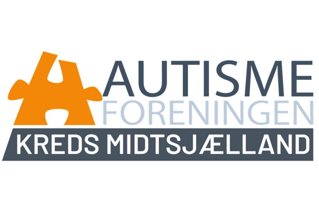 Autismeforeningens logo ved siden af teksten: Autismeforeningen. Nedenunder teksten: Kreds Midtsjælland