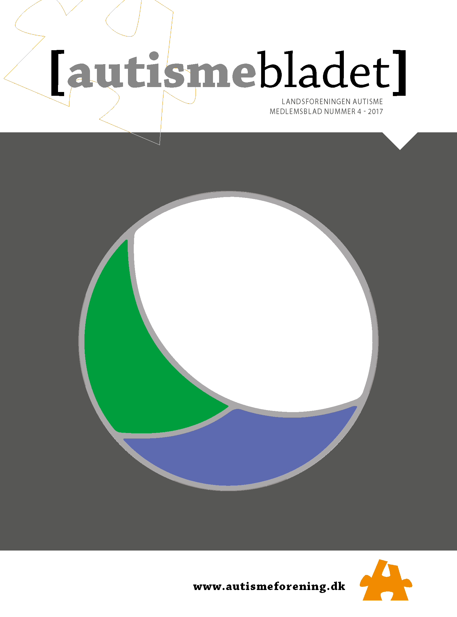 Forside af Autismebladet 2017, nr. 4 med temaet Voksne med autisme