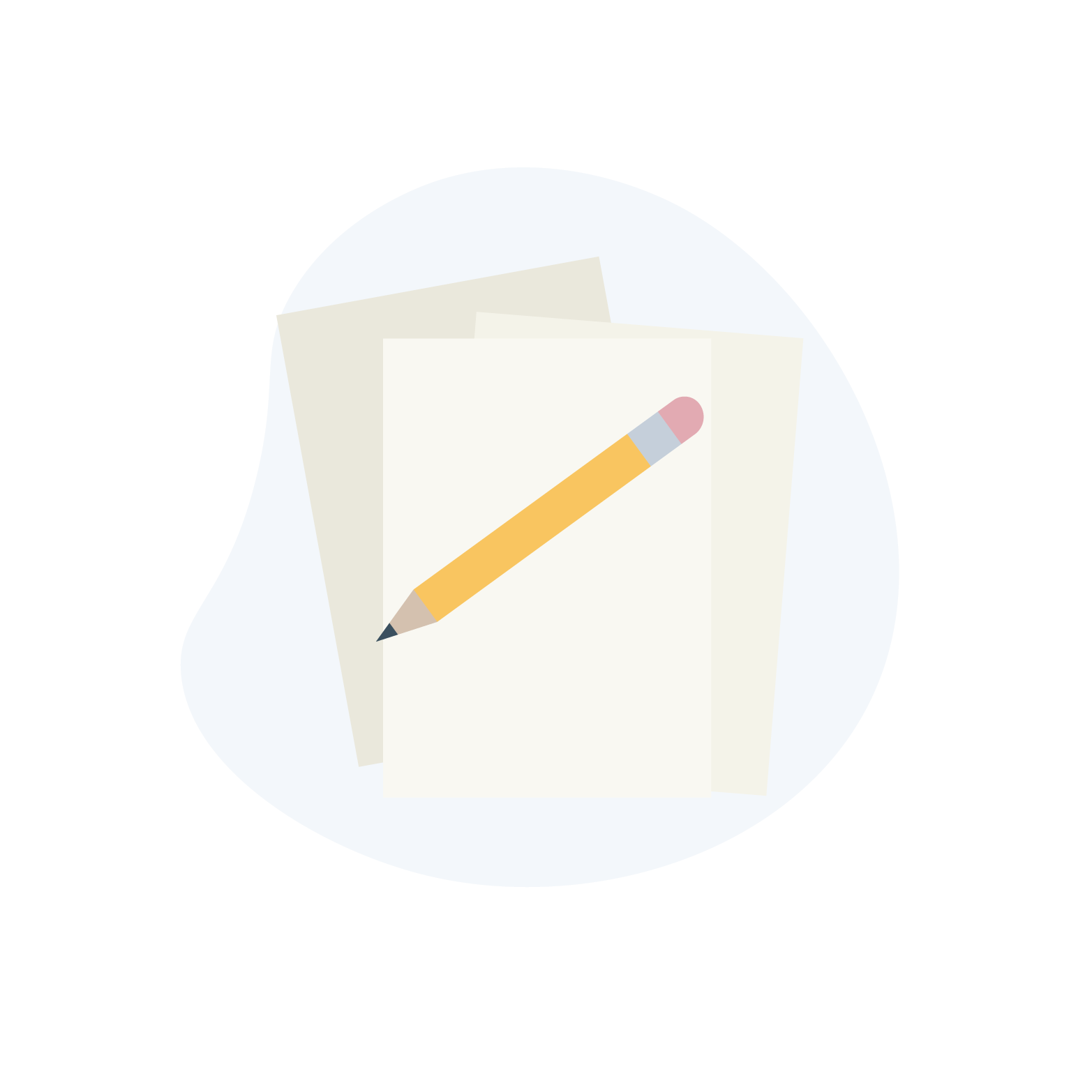 Papirer og en blyant