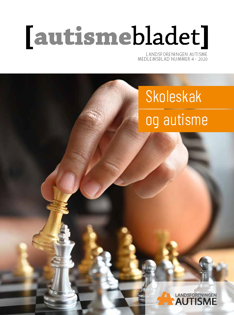 Forside af Autismebladet 2020, nr. 4 med temaet Skoleskak