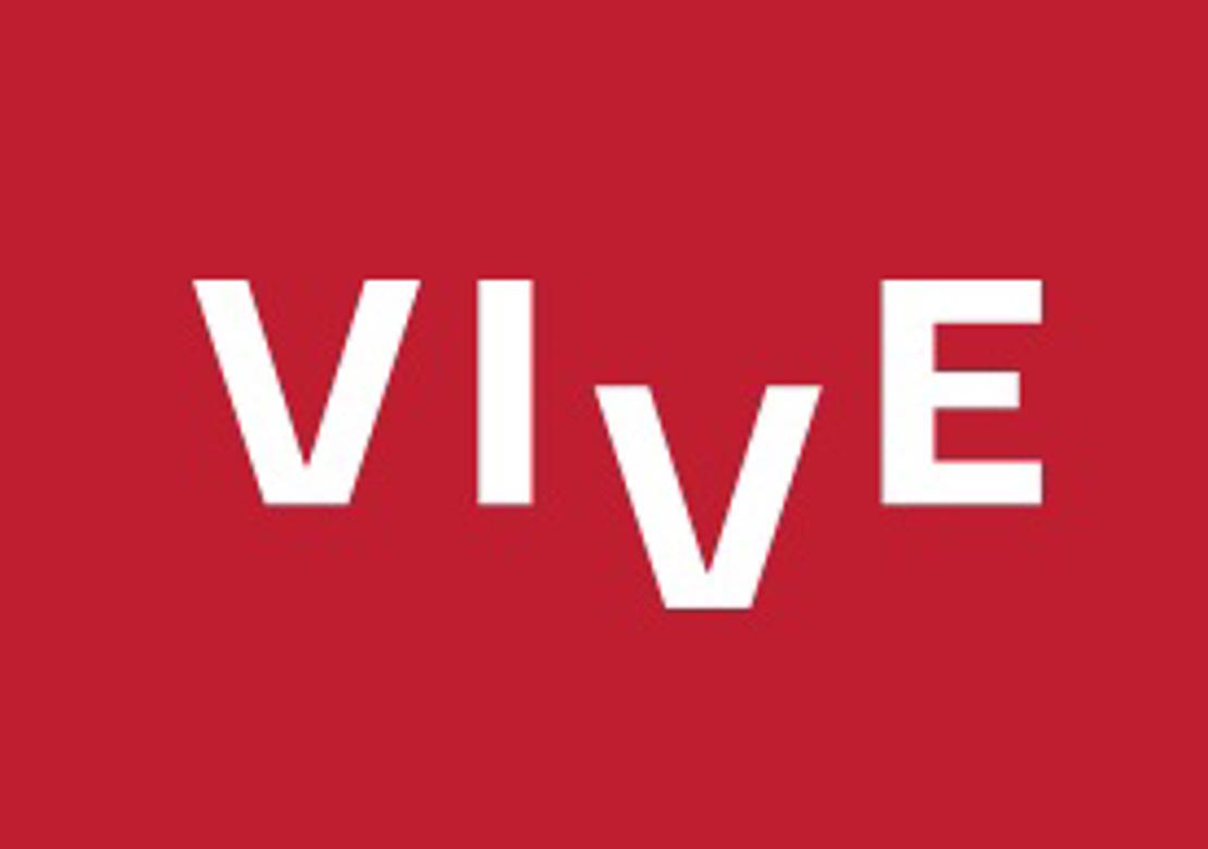 Rød baggrund, hvid tekst: VIVE