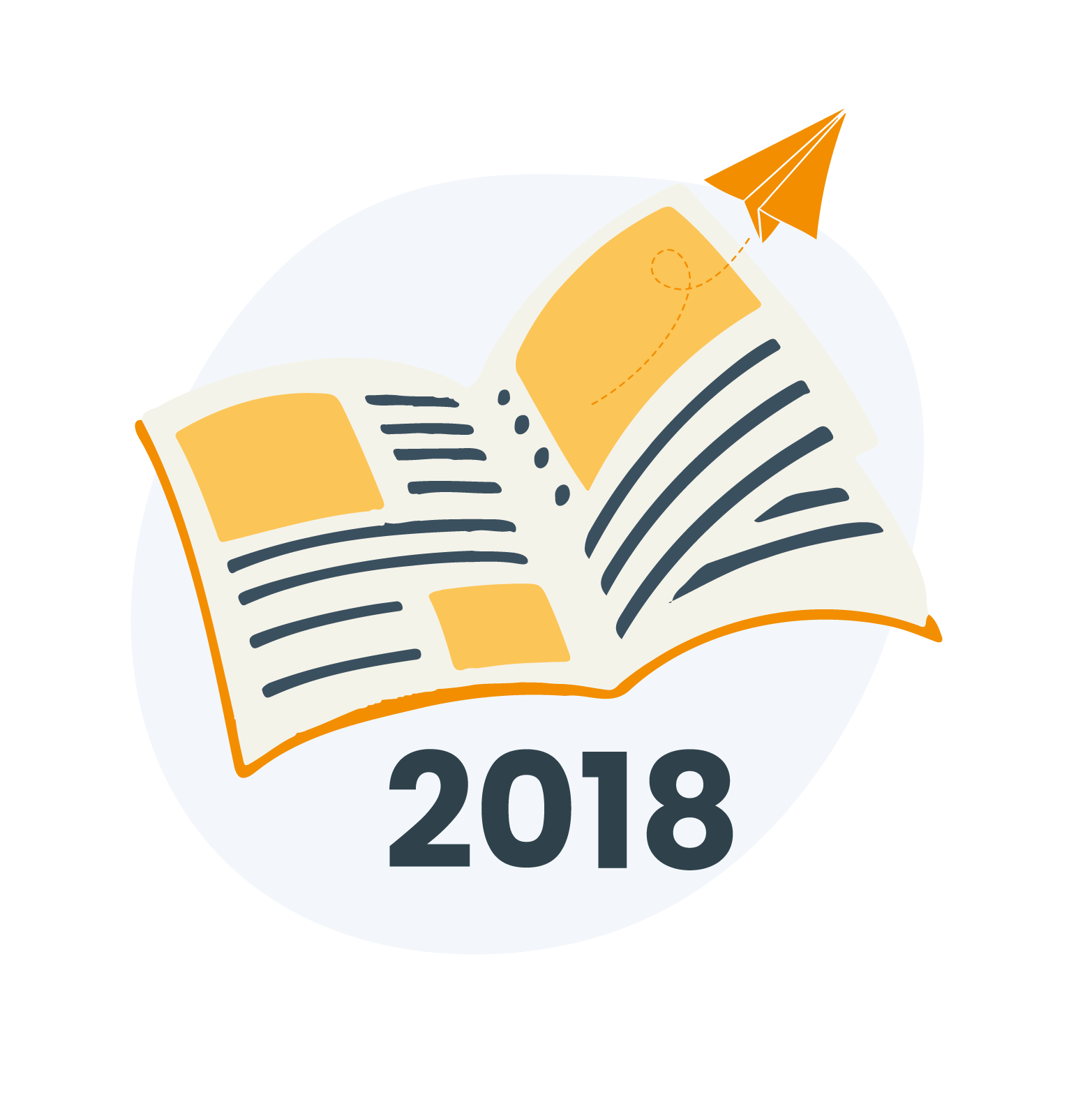 Magasin med papirfly og årstallet 2018