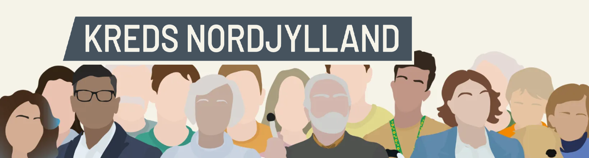 Grafik med en masse mennesker på række. Ovenover er teksten: Kreds Nordjylland