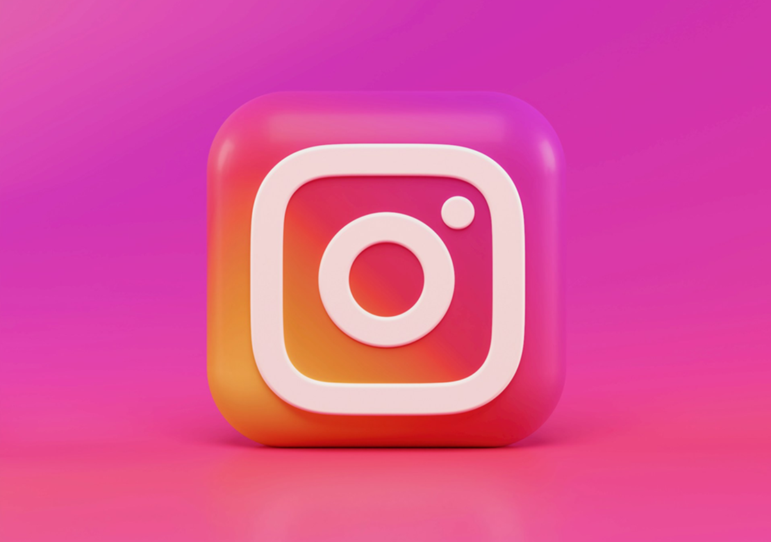 Instagramlogo på pink baggrund
