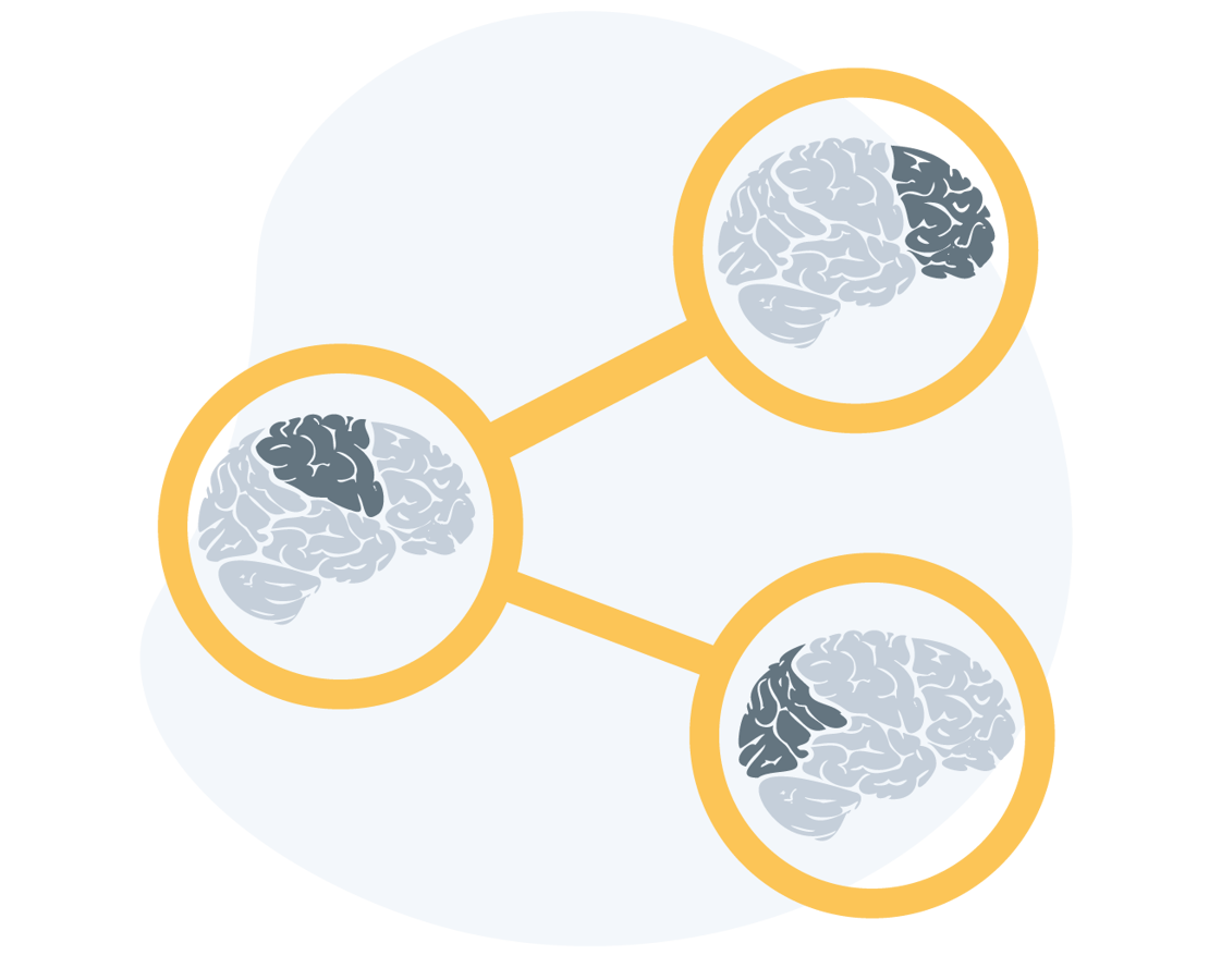 Hjerner forbundet i et netværk