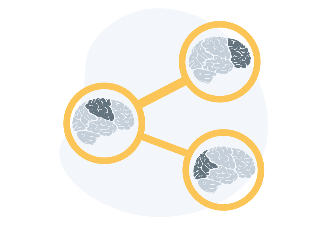 Hjerner forbundet i et netværk
