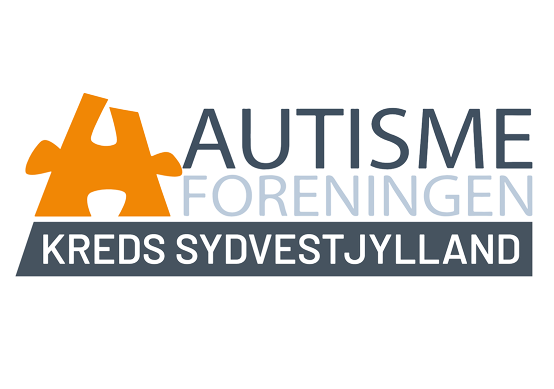 Autismeforeningens logo ved siden af teksten: Autismeforeningen. Nedenunder teksten: Kreds Sydvestjylland