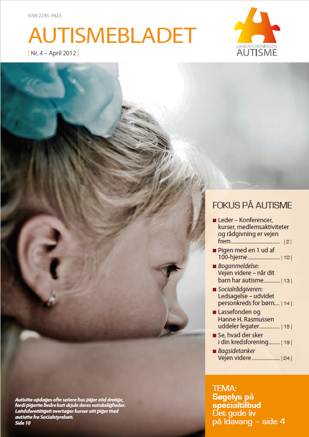 Forside af Autismebladet 2012, nr. 4 med temaet: Søgelys på special tilbud