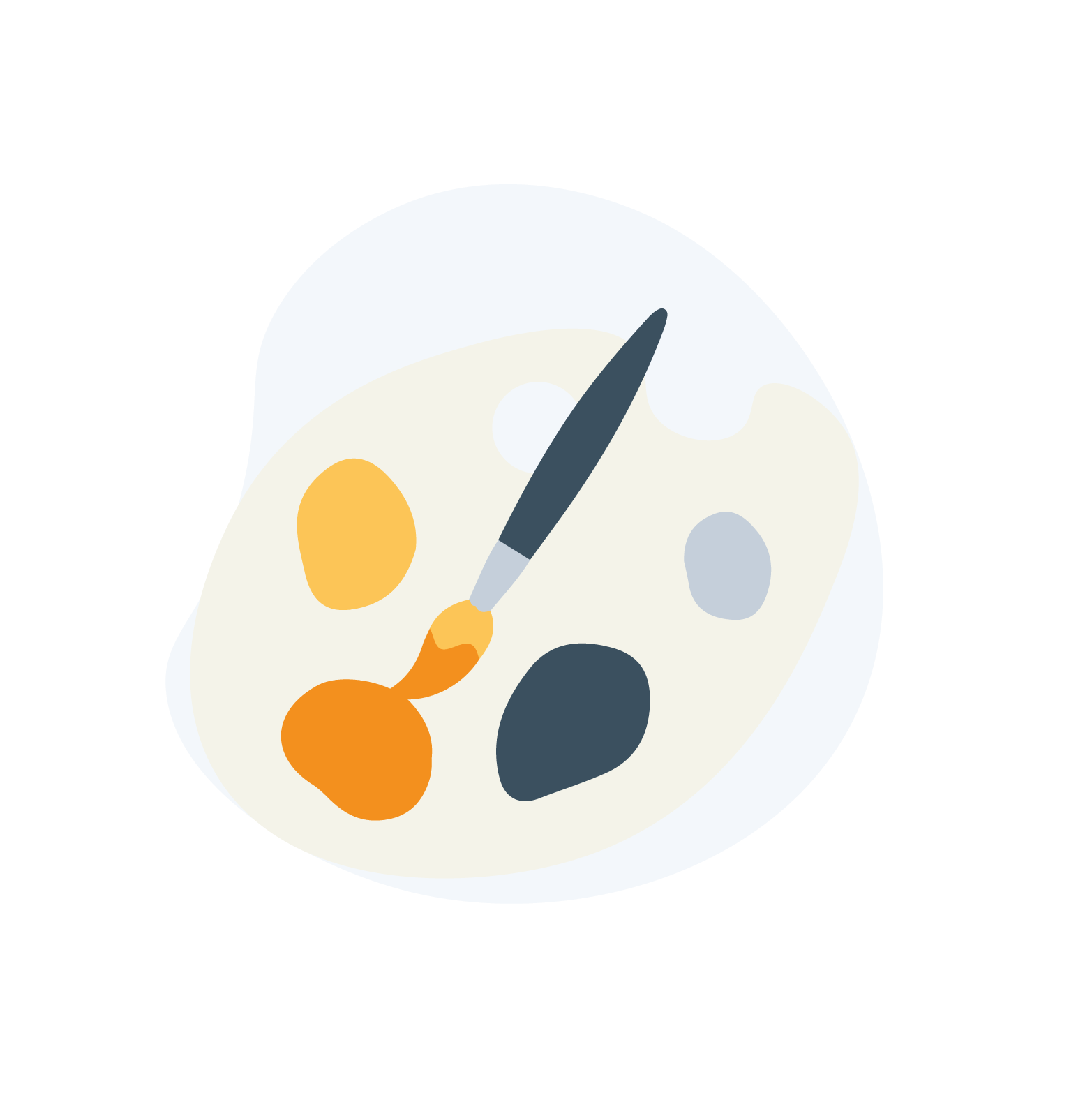 Maler palette med pensel