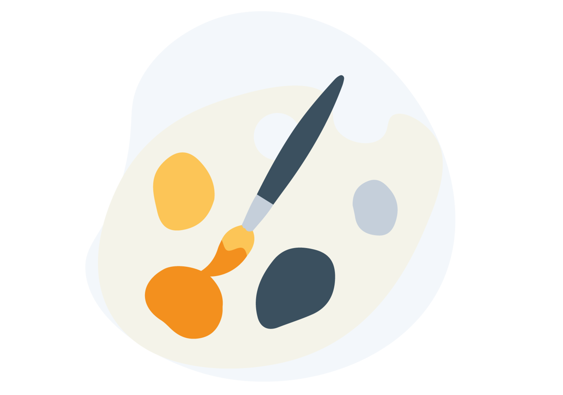 Maler palette med pensel